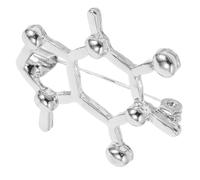 SECFOU Silver Molecular Badge Pin Zinc Alloy Brooch with Antislip Design Refined Style for Scientific Researchers Lab Coats and Presents