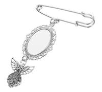 SECFOU Silver Zinc Alloy Brooch Pin for Graduation Week with Heat Transfer Printing, Safety Pin Structural Design, Suitable for DIY Creations, for Wedding and Birthday Gifts
