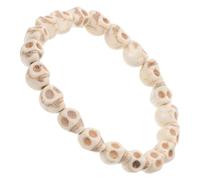 SECFOU Skull Bracelet for Women Gothic Skeleton Beads Bracelet Punk Style Stone Material Halloween Cosplay Prop Fashionable Versatile Accessory for Couples