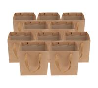 SECFOU Square Kraft Paper Bags Promote Sustainability for Weddings and Retail Use 10pcs with Handles, Spacious Capacity Small Kraft Bags Minimalist Design for Flowers and Cakes
