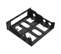 SECFOU SSD Mounting Bracket 5.25 to 3.5, Hard Drive Tray with Shock Absorption, Plastic Open Hollow Design for Desktop PC Upgrade and Maintenance Projects, Black