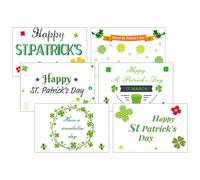 SECFOU St Patrick's Day Greeting Cards with Envelopes, Paper Cards Featuring Delicate Patterns and Blessing Words, for St Patrick's Day Party and DIY Celebrations