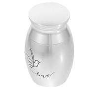 SECFOU Stainless Steel Pet Bird Ashes Urn with Mini-sized Capacity, Elegant Silver Keepsake Holder and Permanent Resting Place for Ashes, for Memorial Purposes