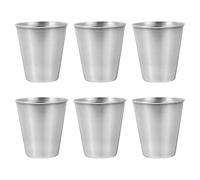 SECFOU Stainless Steel Shot Glasses Sturdy Rustproof Wine Cups 6pcs 70ml Sturdy and Easy to Clean for Family Gathering and Picnic