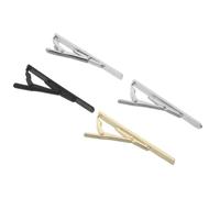 SECFOU Stainless Steel Tie Clips Easy to Carry Necktie Pins for Men 4pcs with Secure Clasp Design, Minimalist and Polished Style, for Formal Wear and Wedding