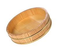 SECFOU Sushi Rice Mixing Tub and Comfortable Hand Feel Elegant Design Traditional Wooden Hangiri Oke with Large Capacity for Restaurant and Home Use