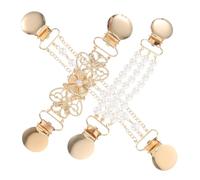 SECFOU Sweater Versatile Usage and for Casual for Formal Occasions 3pcs Vintage Shawl Collar Chain Clips Featuring Alloy Imitation Pearl Material with Practicality Women