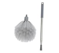 SECFOU Telescoping Cobweb Duster with Long Handle, Extendable Ceiling and Wall Cleaning Brush, Gray Hard Bristle High Reach Duster for Home and Outdoor Use Random Style