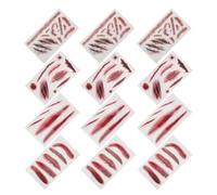 SECFOU Temporary Tattoos 12 Sheets Halloween Water Transfer Paper Scar Sticker Set Realistic Fake Bloody Wounds with Quick Application, No Irritation for Adults for Halloween Makeup