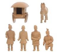 SECFOU Terracotta Figurines with Accurate Proportions and Design 6pcs Handmade Collectible Pvc Material for Home and Antique Shop Decoration