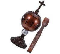 SECFOU Traditional Metal Incense Burner with Tongs and Ash Catcher Vintage Charcoal Censer for Aromatherapy Meditation Yoga Church and Home Use Metal Holder for Even Fragrance Release and