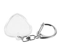 SECFOU Transparent Heart Shaped Guitar Pick Case Keyring Clear Standard Pick Storage Box for Secure Organization Easy Identification Portable Musician Accessories