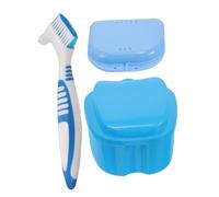 SECFOU Travel Retainer Case and Toothbrush Kit Denture Holder for Orthodontic Fixator Denture Box Material