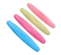 SECFOU Travel Toothbrush Holder 4Pcs with Sturdy Plastic Structure and Candy Colours, Portable Toothbrush Storage Cases for Outdoor Adventures and Daily Use