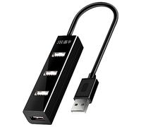 SECFOU Usb 2.0 Hub 4-port Usb Splitter High-speed Plastic Cable Adapter for Pc and Laptop Black for Computer Accessories and Peripherals