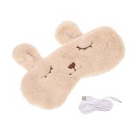 SECFOU USB Heated Eye Mask Cartoon Design Warm Compress Eyeshade for Travel Home Reduces Eye Fatigue Dark Circles for Friends Family