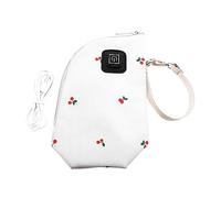 SECFOU USB Milk Bottle Warmer Pouch with Car Charging, Pu Insulated Cover, Zipper Opening Design and Handy Strap for Baby Feeding Bottles Suitable for Car Trips and Stroller Style