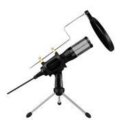 SECFOU USB Plug and Play Microphone for Computer with Long Distance Reception and Foldable Tripod Stand, Heart-shaped Pointing Design, for Online Broadcasting and Home Use