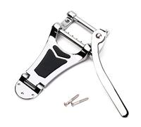 SECFOU Vibrato Tremolo Bridge Tailpiece for Hollow Semi-hollow Jazz Guitar Chrome Finish Easy Installation Compatible Electric Guitars
