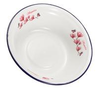 SECFOU Vintage Enamel Bowl Small 20Cm Retro Kitchen Enamelware Sturdy Wash Basin Portable Bath Wash Basin for Outdoor and Home Use