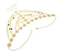 SECFOU Vintage Headband with Golden Zinc Alloy Coin Tassel Elements, Smooth Finish Chain Hair Accessories for Women, for Prom and Festival Occasions