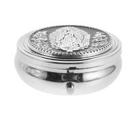 SECFOU Vintage round Rosary Beads Storage Box for Christians, Metal Jewelry Keepsake Case with Lasting Durability and Portable Zinc Alloy Design, for Catholic or Christian Faith Occasions