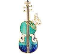 SECFOU Vintage Violin Brooch Lapel Pin for Women, Alloy Metal Clothes Decoration, Not Easy to Fall, Accessory for Hats and Clothing, Unique and Creative Design