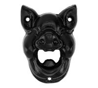 SECFOU Wall Mounted Iron Bottle Opener Pig Head Shaped for Pub and Ktv Creative Black Bottle Lid Lever to Open Soda Easily