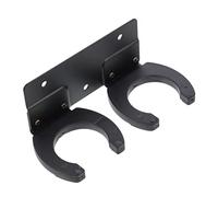 SECFOU Wall Mounted Metal Microphone Holder, Double Hook Mic Rack, Wireless Microphone Hanger, Space-Saving Storage for Church and Conference Room