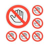 SECFOU Warning Label Stickers 6Pcs Vinyl Round Adhesive Do Not Touch Safety Signs for Machine Doors Workplace Use