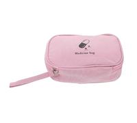 SECFOU Waterproof Medicine Bag Travel Pouch with Multilayered Compartments, Oxford Cloth Handy Pills Container for Effective Categorization, for Home and Vacations