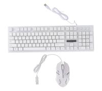 SECFOU Wired USB Gaming Keyboard and Mouse Set Plastic Material Luminous Backlight with Mechanical Touch 104-key Anti-ghosting Keyboard and Non-conflict Design Mouse for Home and Cafe
