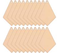 SECFOU Wooden Drop Earrings Creative Casual Party Jewelry Ear Accessories 50pcs Geometric Shaped with Beige Wood Material for Women