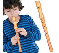 SECFOU Wooden Flute Recorder for Toddlers and Kids with Eight Hole Design, Beginner-friendly and Easy to Play Musical Instrument in Khaki Colour for Practice Sessions and Early Education