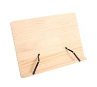 SECFOU Wooden Multi-Functional Adjustable Reading Stand Book Holder Steel Frame, Hands-Free Desktop Reading Rack for Learning and Playing, 30x20cm Stand
