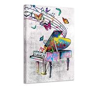 sechars Music Wall Art Piano Painting Art Print on Canvas Graffiti Pop Art Music Notes Poster for Classroom Living Room Decoration 24x36inch