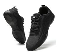 SECHRITE Cheer Shoes Women White Black Cheerleading Dance Sneakers for Cheer Practice and Competition, Athletic Flat Walking Tennis Shoes for Adults Black 36