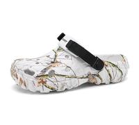 SECHRITE Mens Athletic Sports Garden Outdoor Clogs Rubber EVA Mules Slip on Summer Water Clogs Beach Shower Shoes Slippers Sandals Breathable Garden Shoes with Adjustable Back Strap White 46