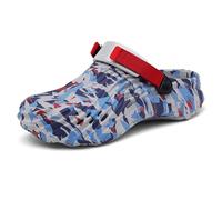 SECHRITE Mens Clogs Athletic Sports Garden Shoes Arch Support Comfortable Rubber EVA Mules Summer Sandals for Men Slip-on Yard Slippers Cushioned Supportive Red 46