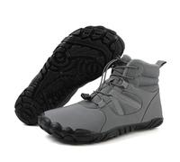SECHRITE Mens Womens Minimalist Barefoot Shoes Winter Boots Zero Drip Sole Trail Running Sneakers Wide Toe Box, Grey V, 6/7.5 UK