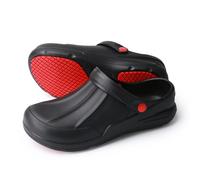 SECHRITE Non Slip Work Shoes for Women Men, Waterproof Chef Clogs, Oil Resistant Kitchen Nursing Garden Shoes, Lightweight Food Service Footwear with Safety Sole Black 47