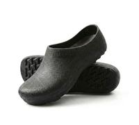 SECHRITE Professional Work Shoes for Men Women - Non-Slip Arch Support Chef Nurse Garden Clogs with Breathable Massage Insole, Waterproof Oil Resistant Kitchen Nursing Food Service Shoes Black 42