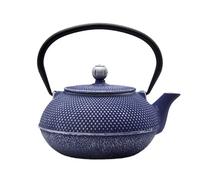 SECHUDO Cast Iron Teapot Tea Kettle with Stainless Steel Infuser for Stovetop Safe Coated with Enameled Interior Japanese Dark Blue Tetsubin for Loose Tea(30.4oz/900ml)