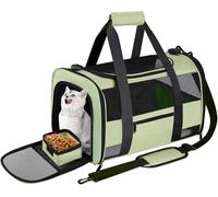 SECLATO 20" Large Soft Sided Cat Carrier Pet Carrier for Cats Dogs Under 25 lbs, Folding Dog Carrier Cat Carrier for 2 Cats Travel Carrier Bag, Green