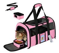 Seclato Cat Carrier Pet Carriers Airline Approved for Small Dogs Kitten Carriers for Small Medium Cats Under 15lb, Collapsible Soft Sided TSA Approved Travel Carrier, Pink