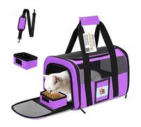 SECLATO Large Cat Carrier Soft Sided Pet Carriers for Large Cats Under 25 lbs, 20" Dog Carrier Cat Carrier for 2 Cats Travel Carrier, Purple