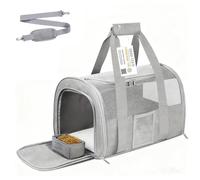 SECLATO Pet Carrier Airline/TSA Approved Small Dogs, Kitten, Carriers for Small Medium Cats Under 15lb, Collapsible Soft Sided Cat Travel Carrier-Grey