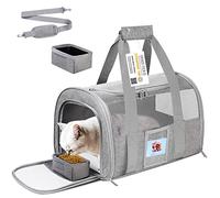 SECLATO Pet Carrier Airline/TSA Approved Small Dogs, Kitten, Carriers for Small Medium Cats Under 15lb, Collapsible Soft Sided Cat Travel Carrier-Grey