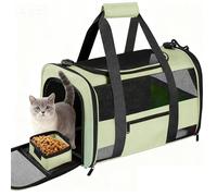 Seclato Soft Side Cat Carrier Airline Approved for Puppy Kitten Dog Carriers for Small Medium Cats Under 15lb, Collapsible TSA Approved Travel Pet Carrier, Green