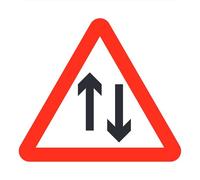 Seco 2 Way Traffic Pictogram Traffic Sign, 450mm x 450mm - 3mm Aluminium Composite